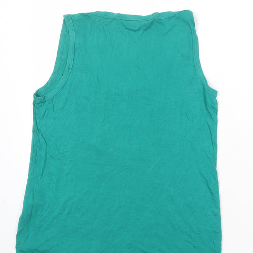 Dorothy Perkins Womens Green Viscose Basic Tank Size 8 Scoop Neck