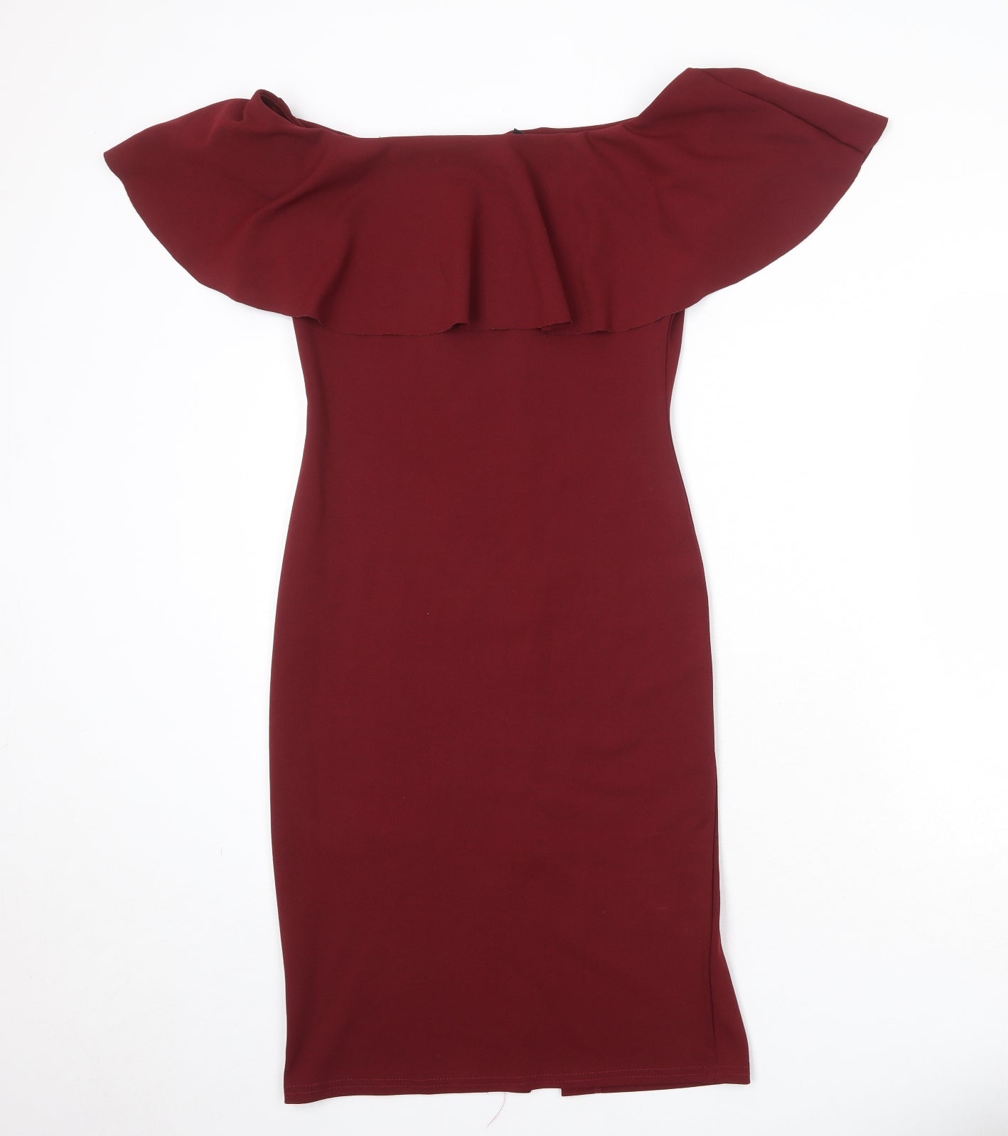 Izabel Womens Red Polyester Bodycon Size 12 Off the Shoulder Pullover