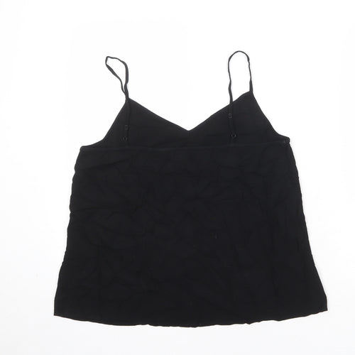 ESMARA Womens Black Viscose Basic Tank Size 12 V-Neck