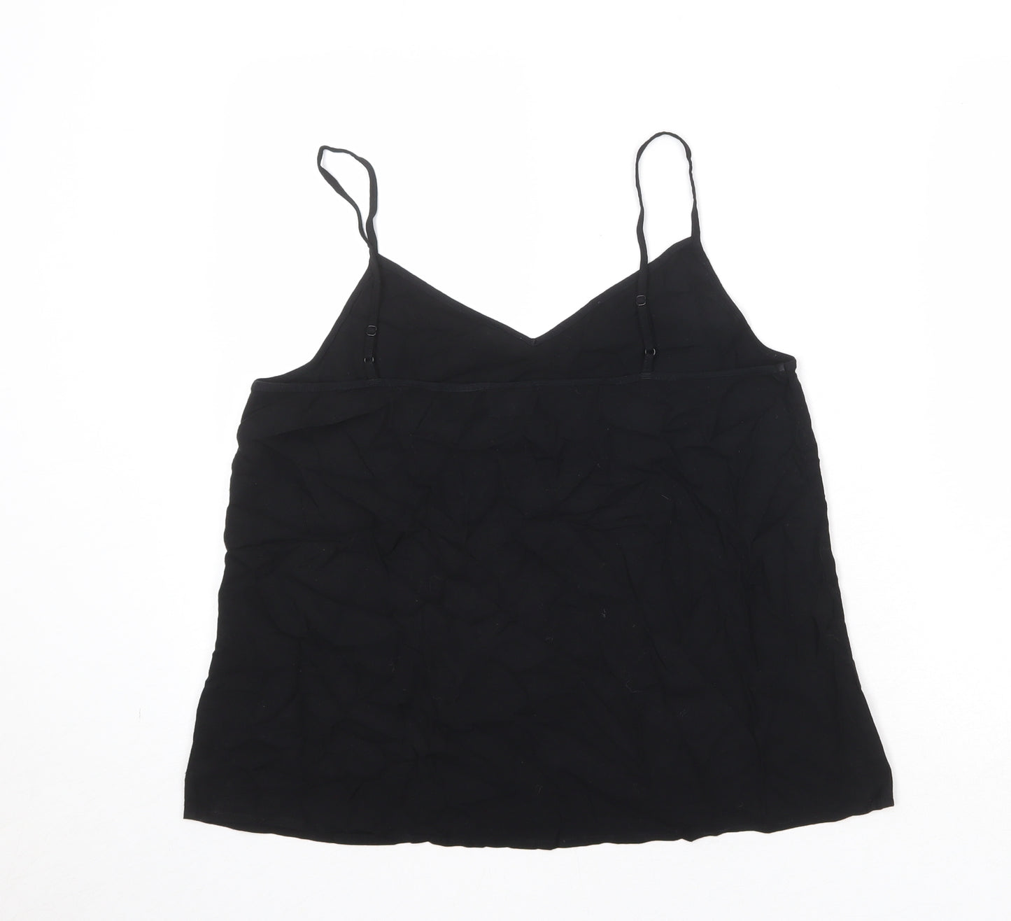 ESMARA Womens Black Viscose Basic Tank Size 12 V-Neck