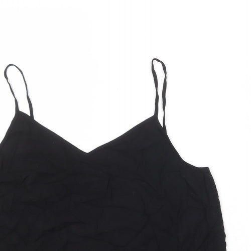 ESMARA Womens Black Viscose Basic Tank Size 12 V-Neck
