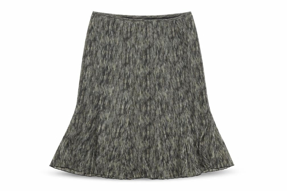 Front view of Ann Harvey women’s multicoloured geometric polyester swing skirt, size UK 14