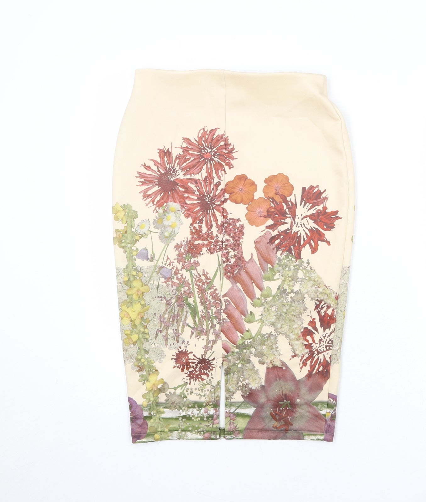 Marks and Spencer Womens Multicoloured Floral Polyester Straight & Pencil Skirt Size 8