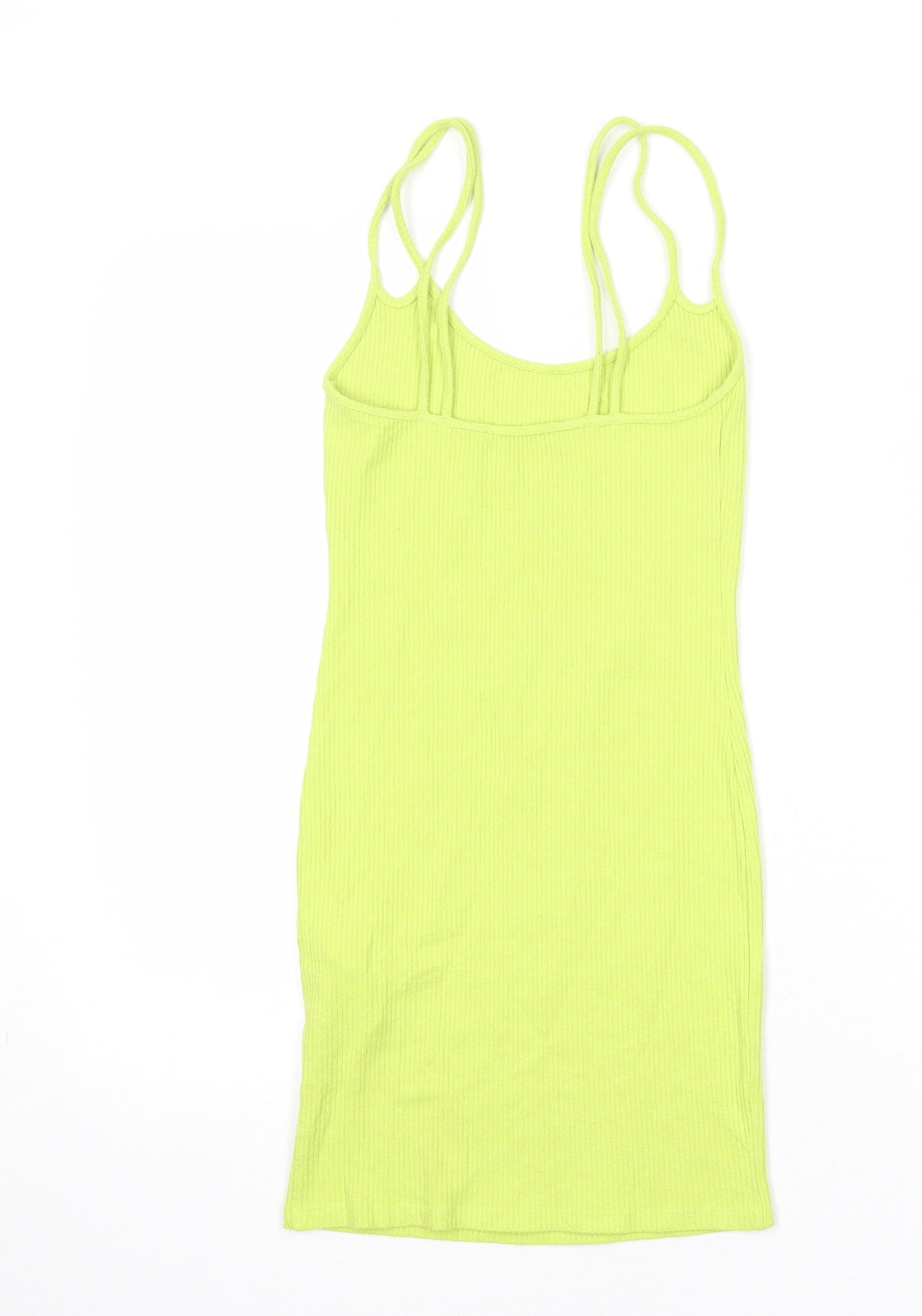 Zara Womens Green Acrylic Slip Dress Size S Round Neck Pullover