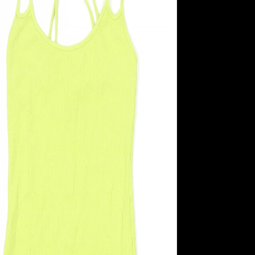 Zara Womens Green Acrylic Slip Dress Size S Round Neck Pullover