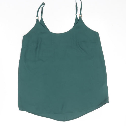 Dorothy Perkins Womens Green Polyester Basic Tank Size 10 Round Neck