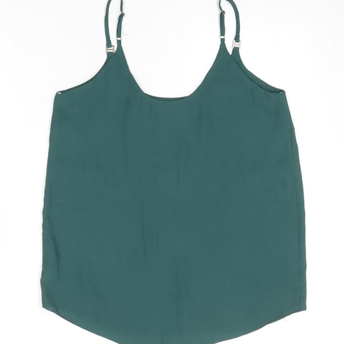 Dorothy Perkins Womens Green Polyester Basic Tank Size 10 Round Neck