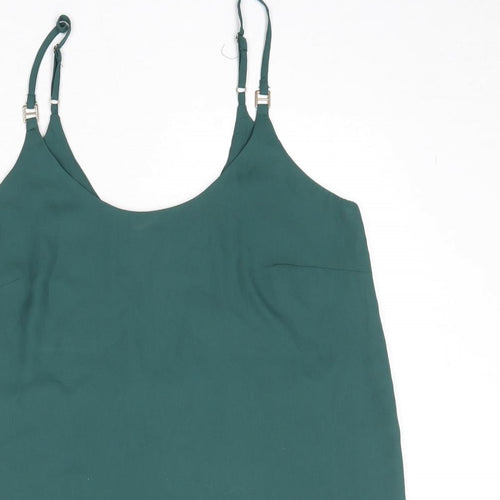 Dorothy Perkins Womens Green Polyester Basic Tank Size 10 Round Neck