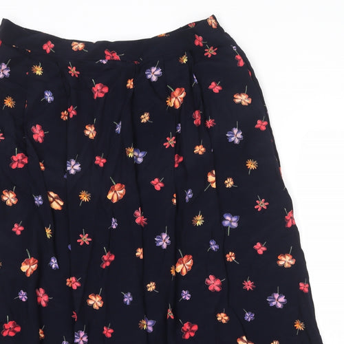 ELVI Womens Black Floral Polyester Peasant Skirt Size 37 in Zip