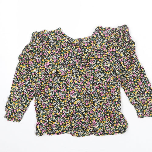 NEXT Girls Multicoloured Floral Viscose Basic Blouse Size 16 Years Round Neck Button