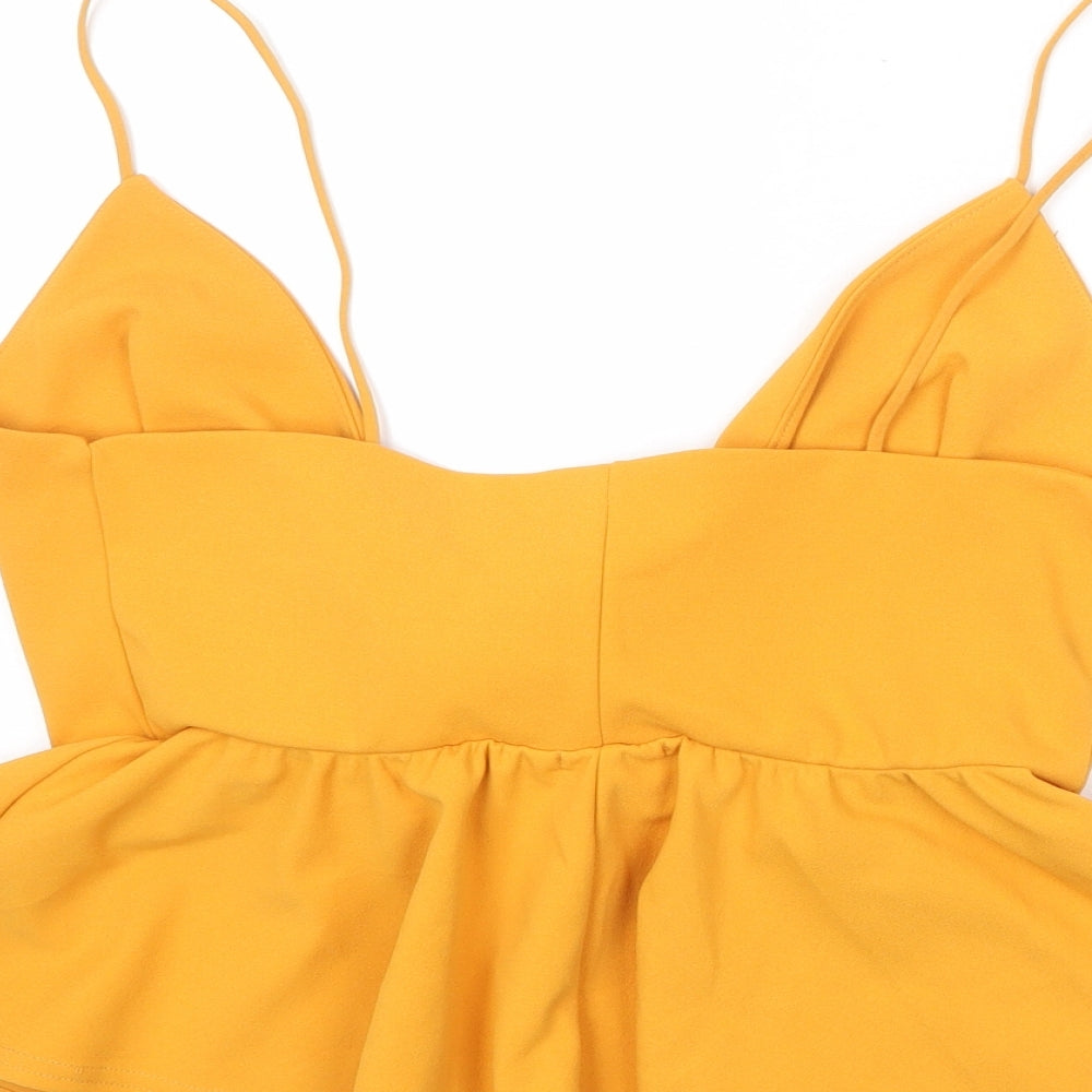 Koco&K Womens Orange Polyester Cropped Tank Size 12 V-Neck