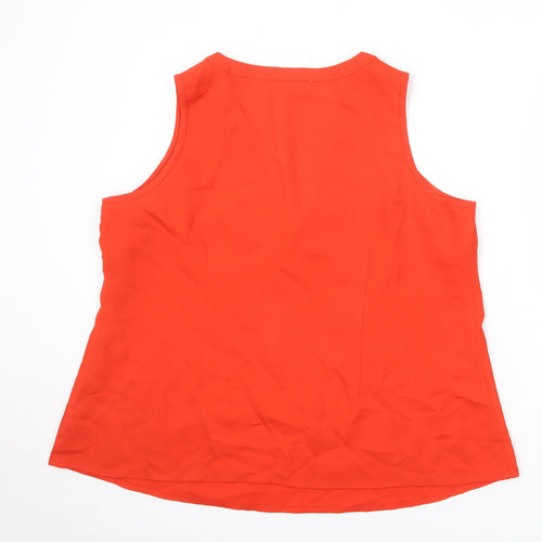 Capsule Womens Orange Polyester Basic Tank Size 22 V-Neck