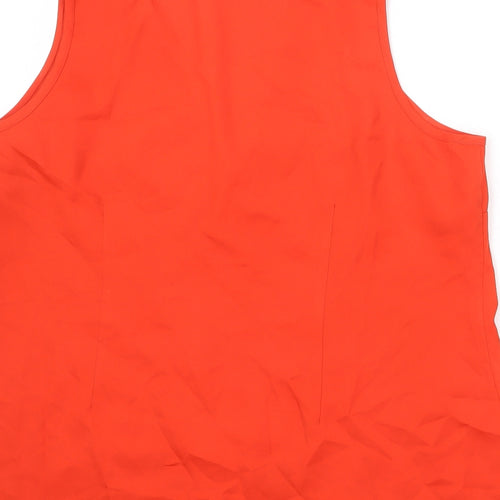 Capsule Womens Orange Polyester Basic Tank Size 22 V-Neck