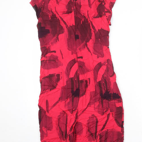 Minuet Womens Pink Geometric Viscose Shift Size 12 Round Neck Zip