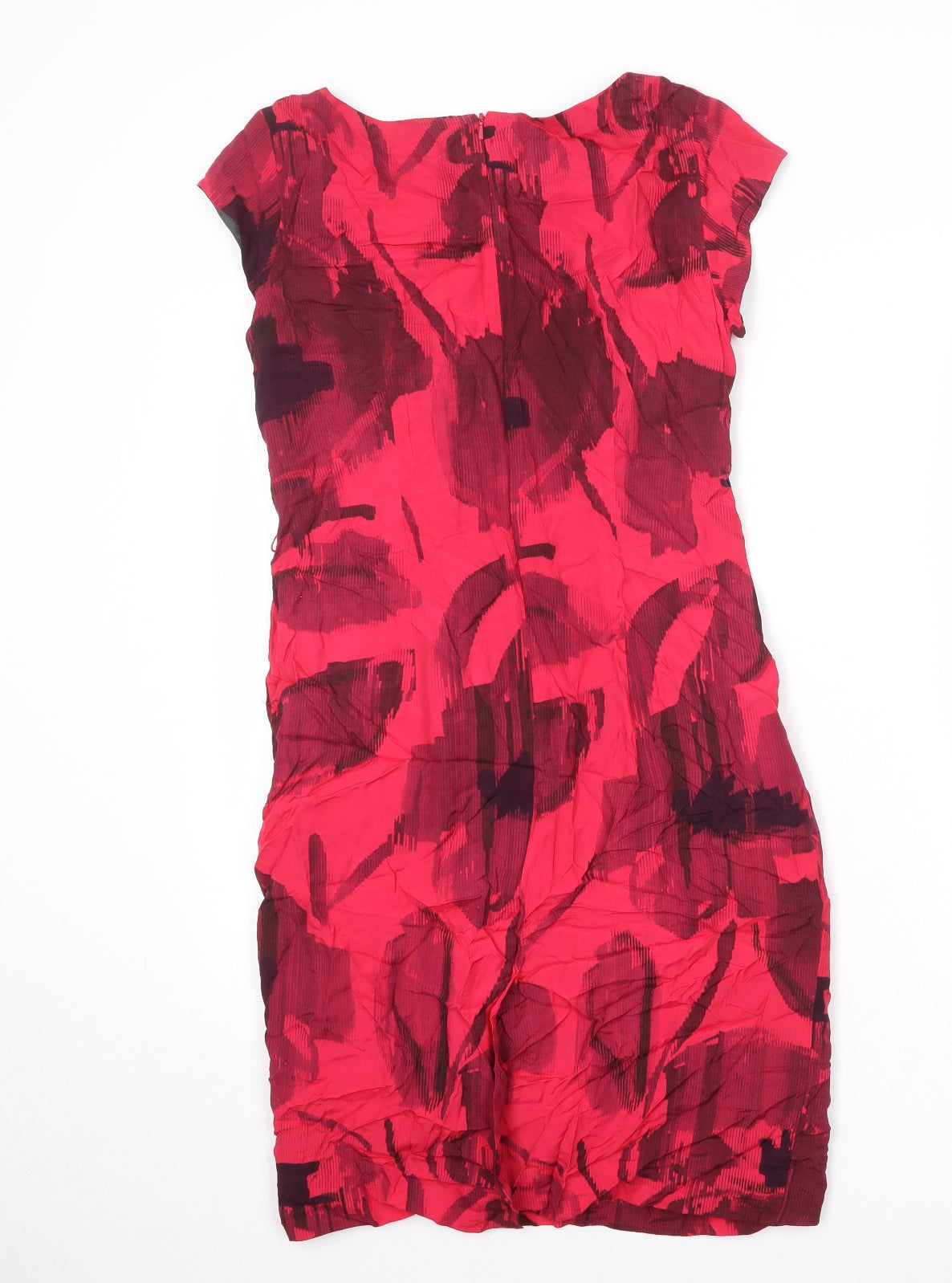 Minuet Womens Pink Geometric Viscose Shift Size 12 Round Neck Zip