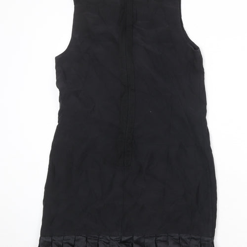 Warehouse Womens Black Silk Sheath Size 10 Round Neck Zip