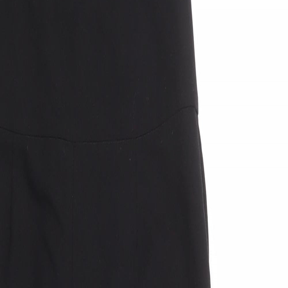 Miss Selfridge Womens Black Polyester Jumpsuit One-Piece Size 6 Zip