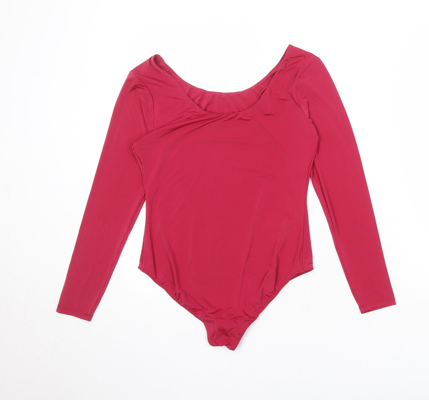 Marks and Spencer Womens Pink Polyester Bodysuit One-Piece Size 12 Snap