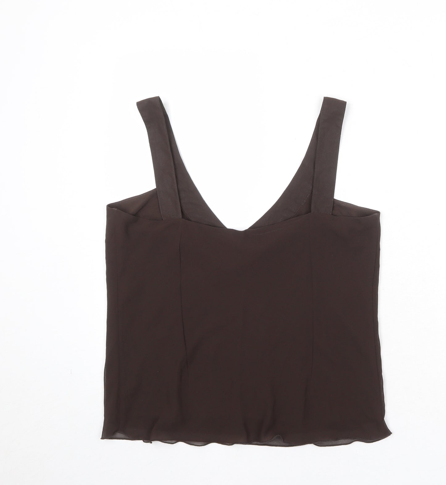 Per Una Womens Brown Polyester Basic Tank Size 14 V-Neck