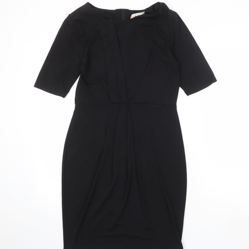 Billie & Blossom Womens Black Polyester A-Line Size 10 Round Neck Zip