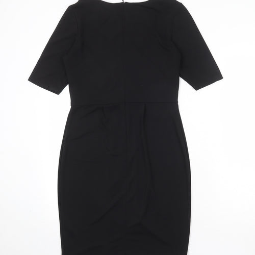 Billie & Blossom Womens Black Polyester A-Line Size 10 Round Neck Zip