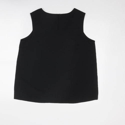 Wardrobe Womens Black Polyester Basic Tank Size 16 Round Neck