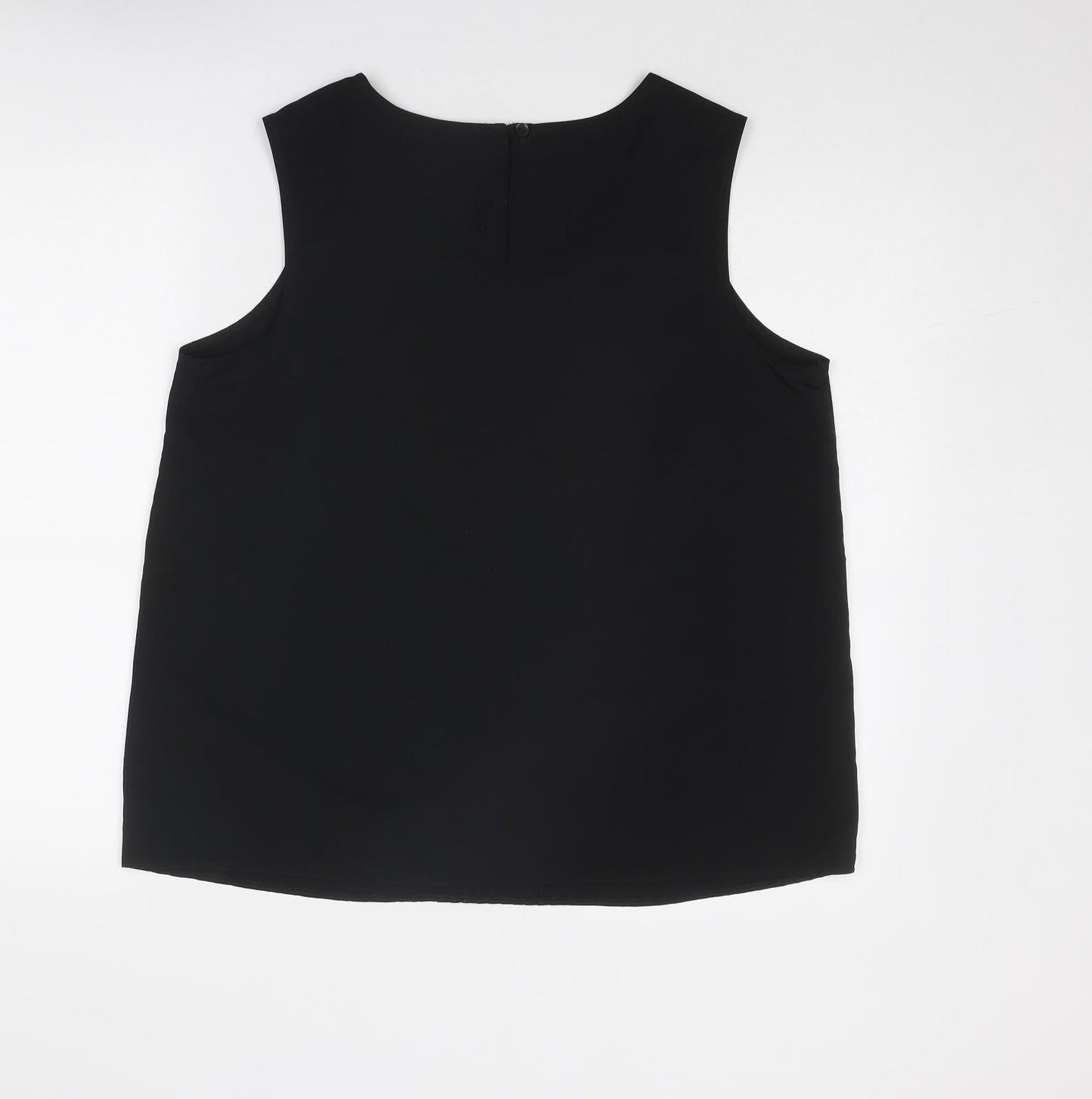 Wardrobe Womens Black Polyester Basic Tank Size 16 Round Neck