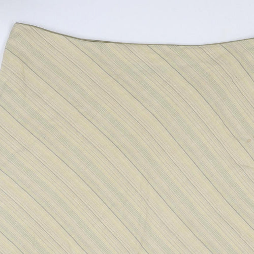 Equorian Womens Beige Striped Polyester A-Line Skirt Size 20 Zip