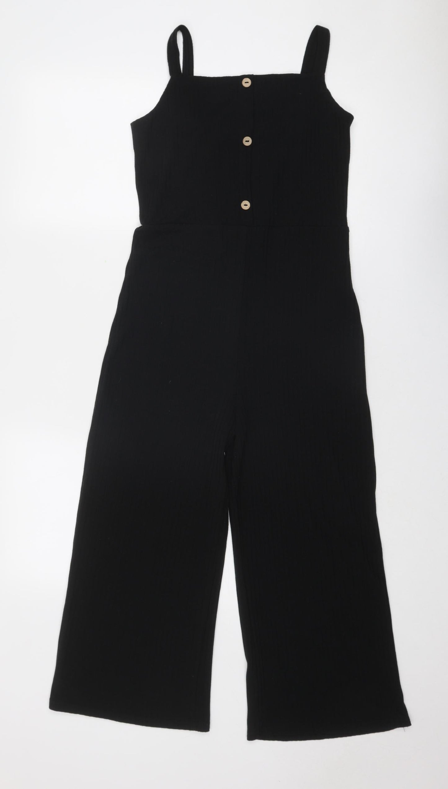 M&Co Girls Black Polyester Jumpsuit One-Piece Size 14 Years Pullover