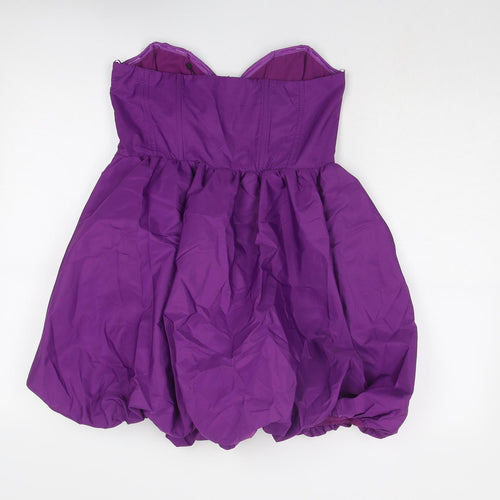 Zara Womens Purple Polyester Mini Size L Sweetheart Zip