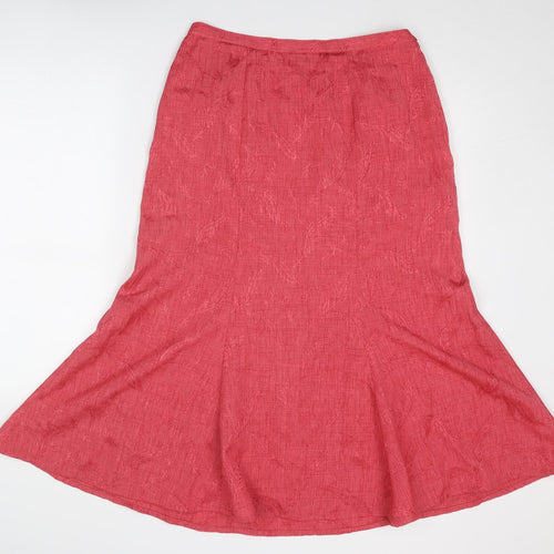 Eastex Womens Pink Polyester Swing Skirt Size 14 Zip