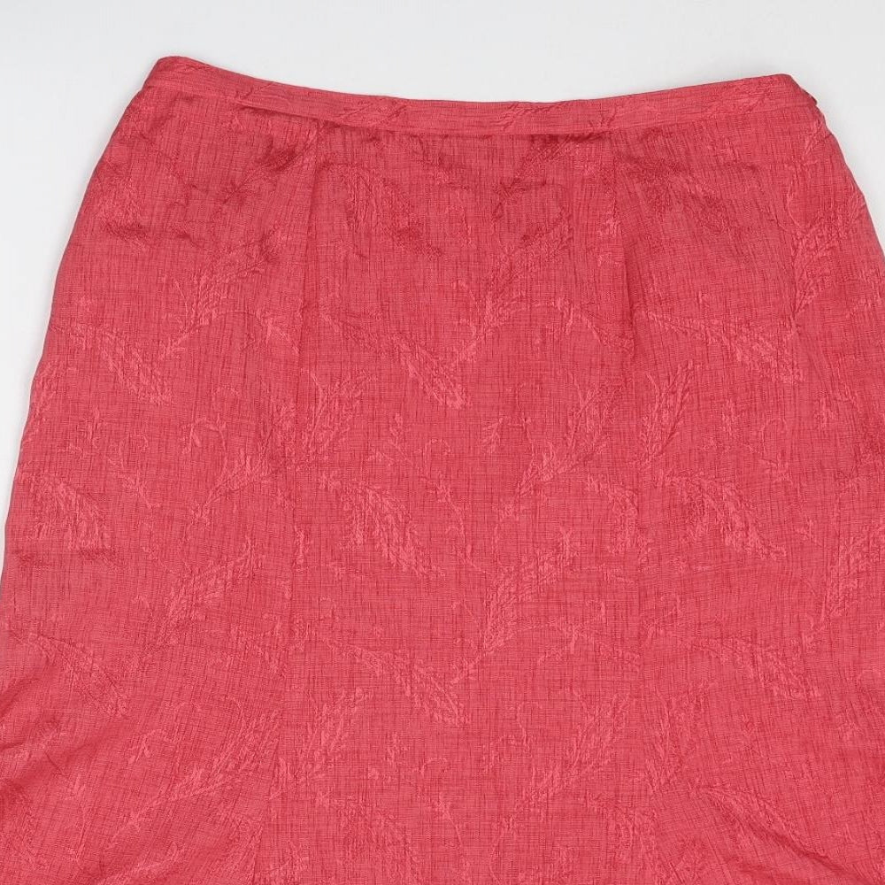 Eastex Womens Pink Polyester Swing Skirt Size 14 Zip
