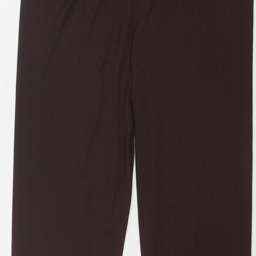 Boohoo Womens Brown Polyester Carrot Leggings Size 16 - Ribbed
