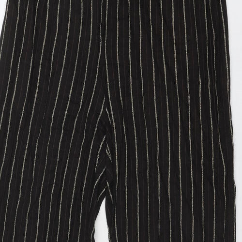 Rosie's Womens Brown Striped Polyester Dress Pants Trousers Size 14 Regular Zip