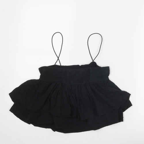 Urban Outfitters Womens Black Cotton Basic Tank Size S Square Neck