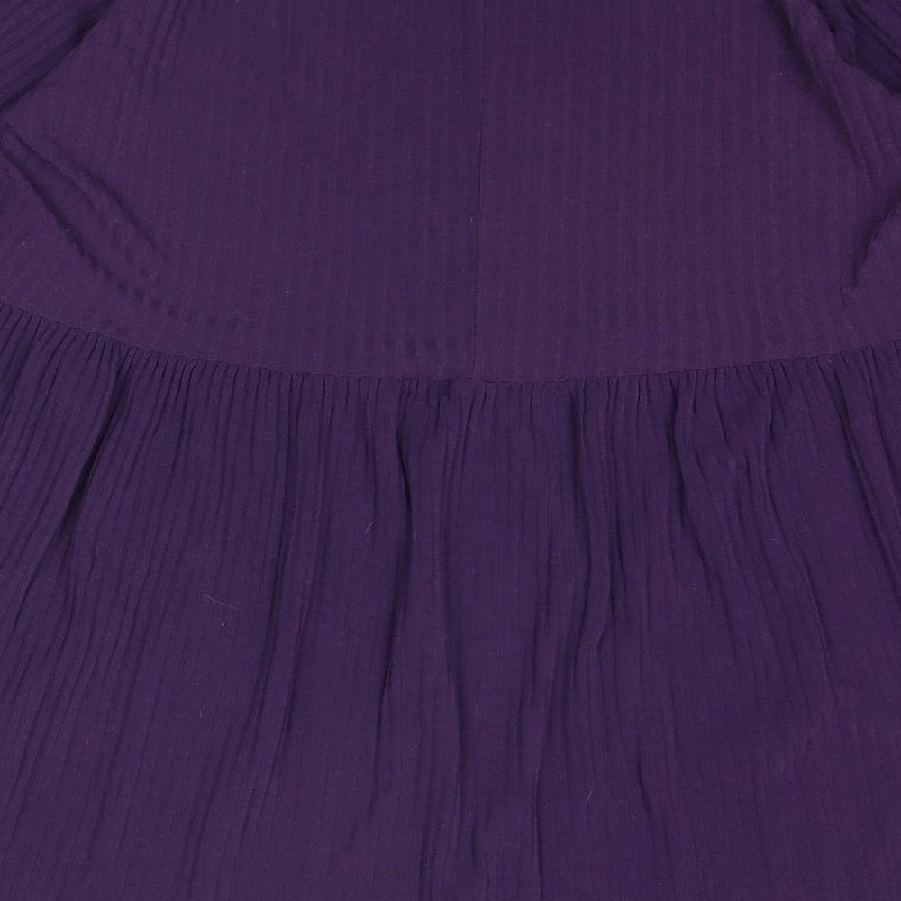 Yours Womens Purple Polyester A-Line Size 18 Round Neck Pullover