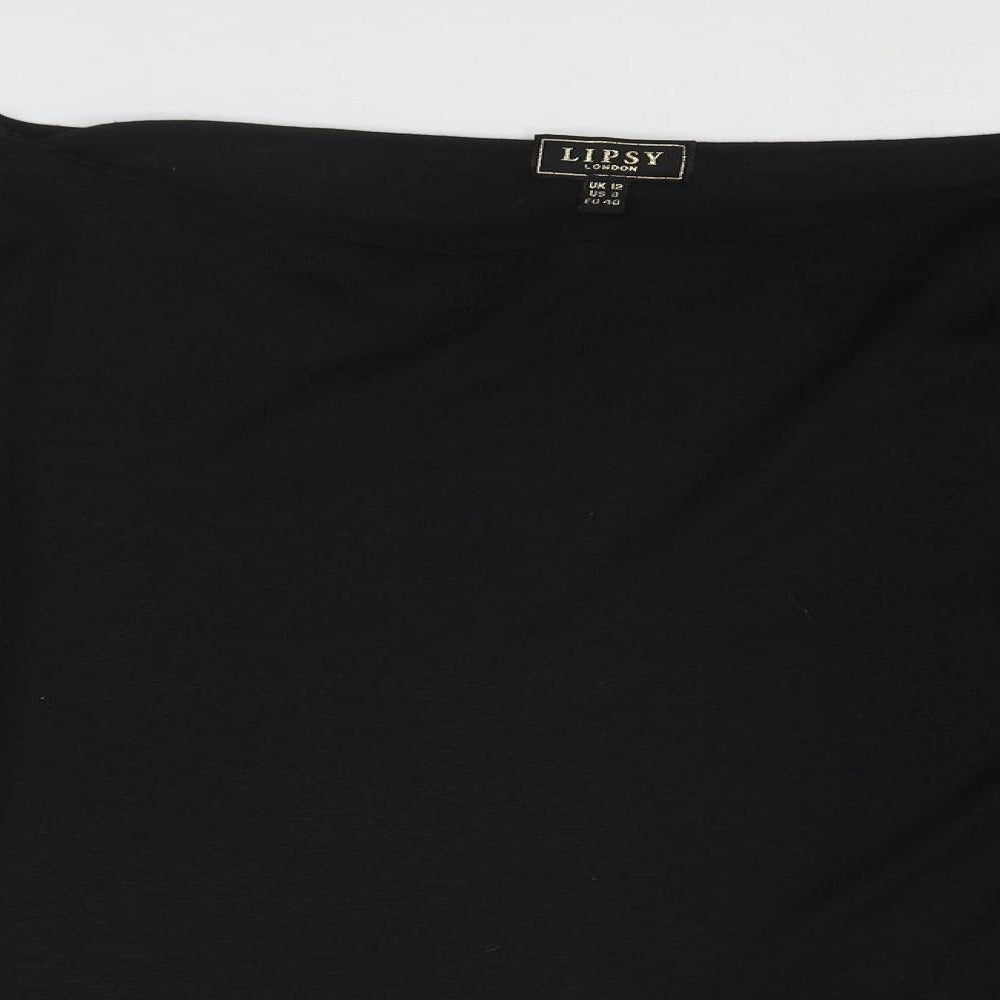 Lipsy Womens Black Boat Neck Polyester Pullover Jumper Size 12