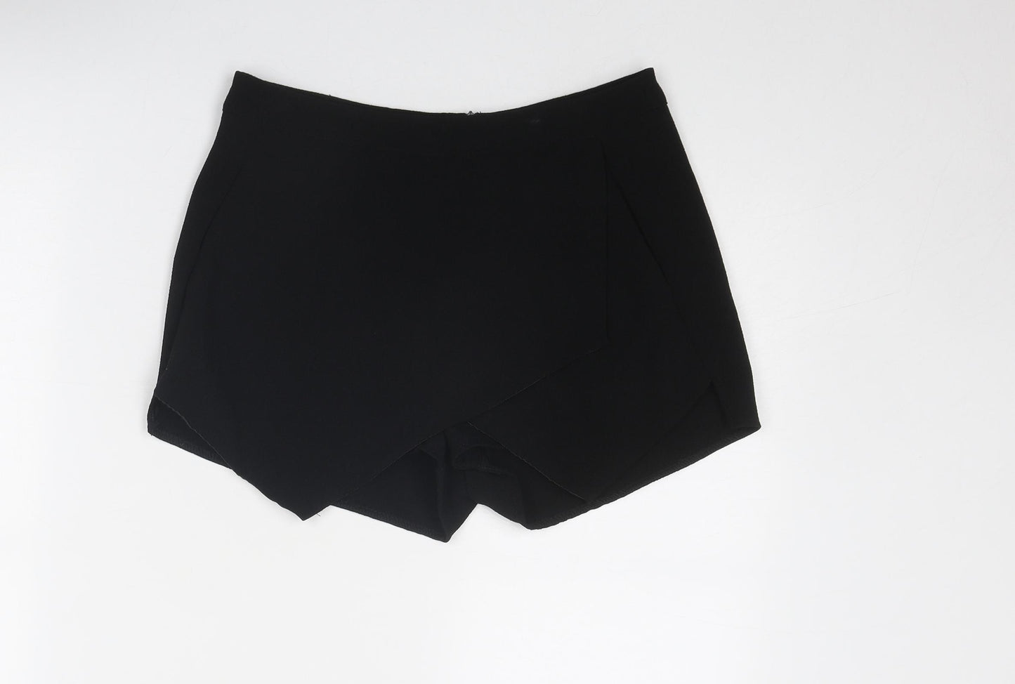 Brave Soul Womens Black Polyester Skort Size XS Zip