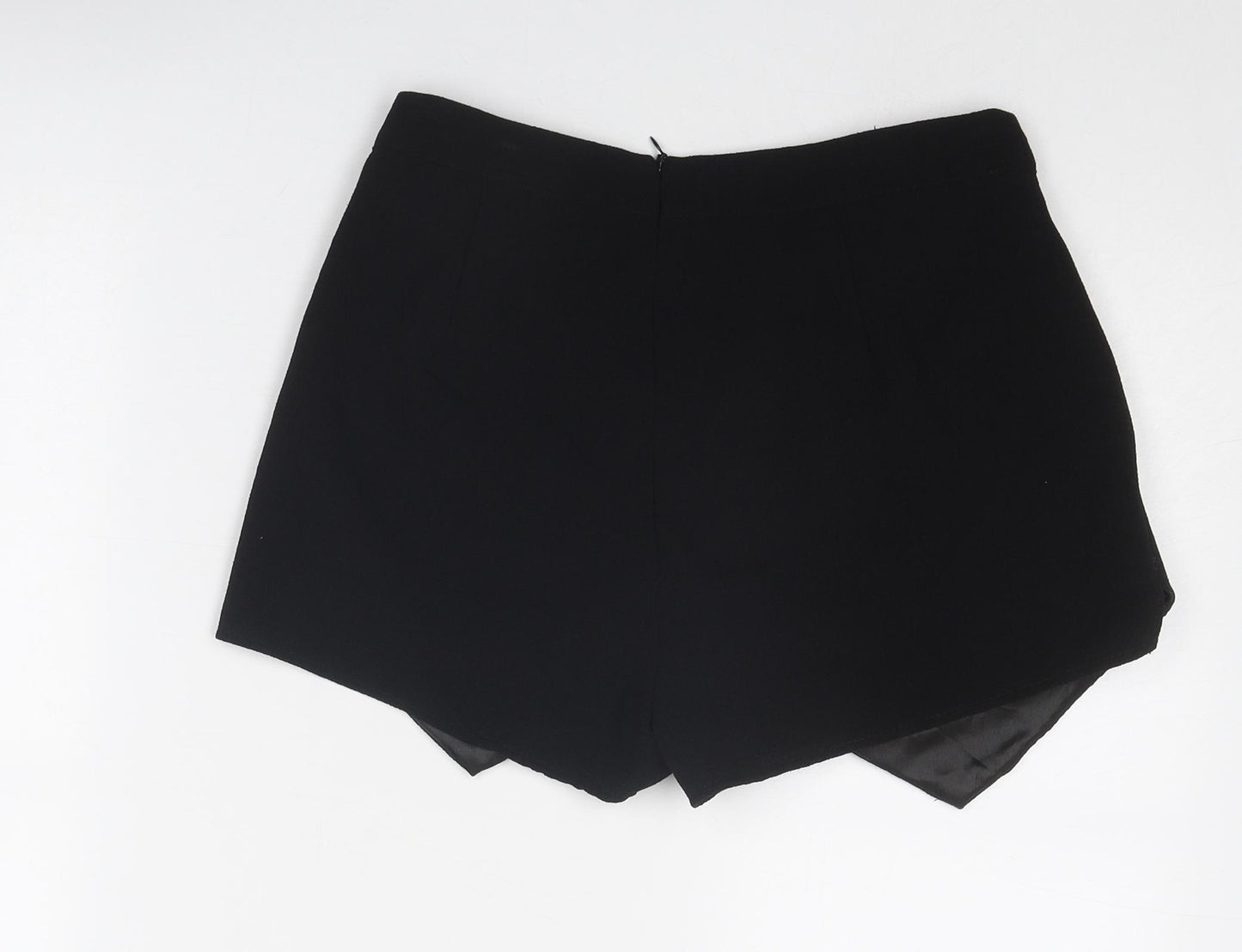 Brave Soul Womens Black Polyester Skort Size XS Zip