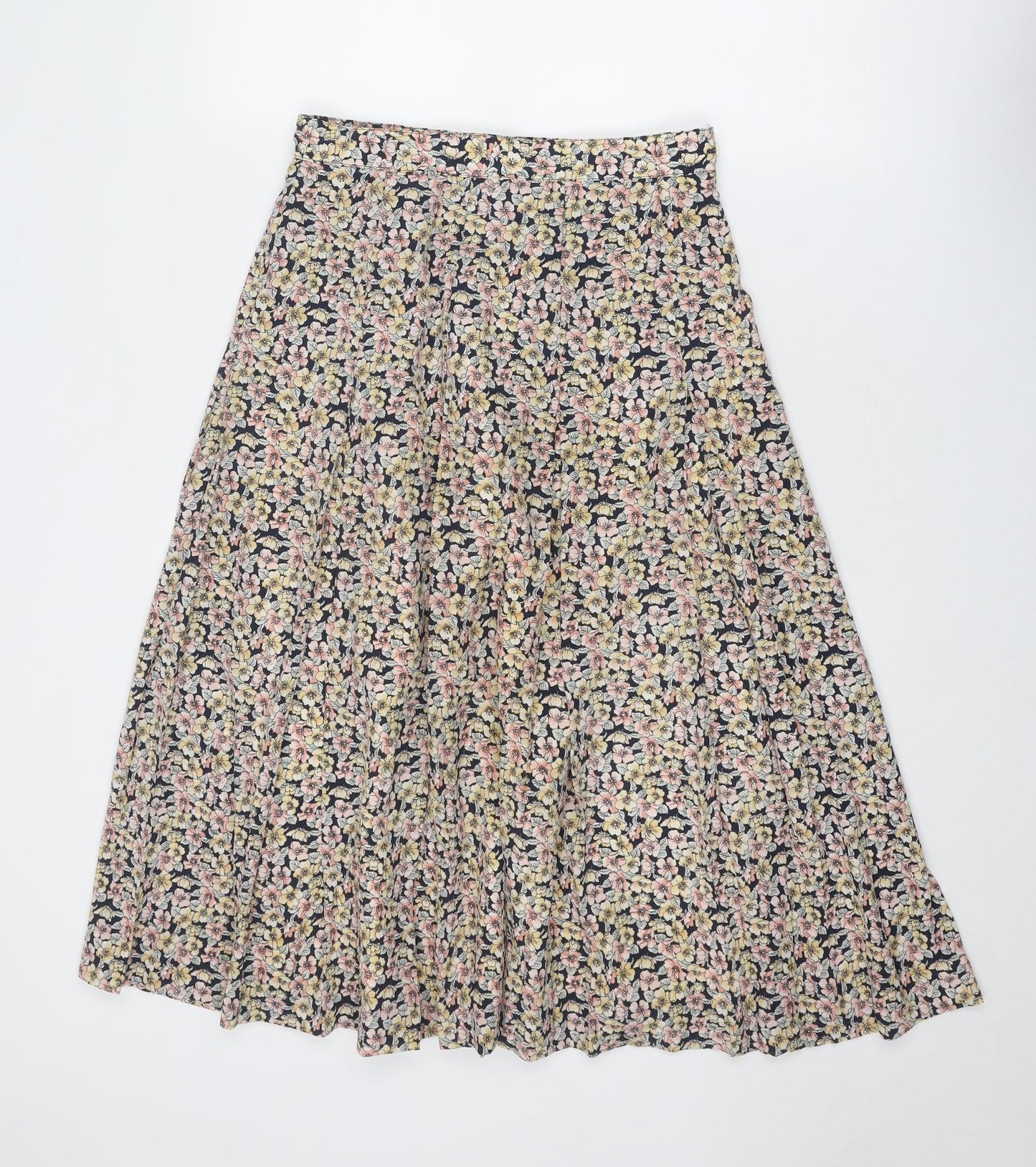 Viyella Womens Multicoloured Floral Polyester Pleated Skirt Size 12 Zip