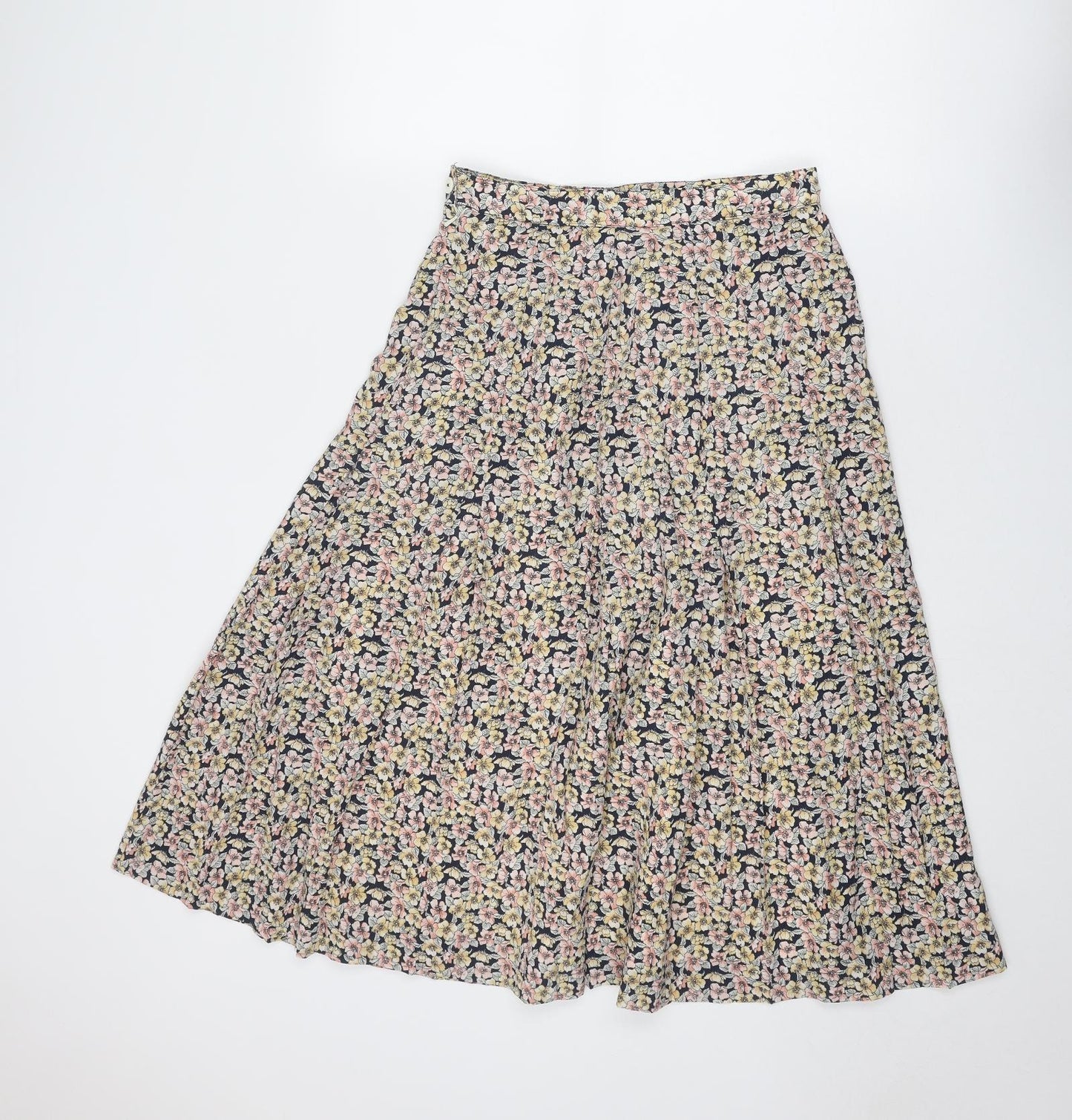 Viyella Womens Multicoloured Floral Polyester Pleated Skirt Size 12 Zip