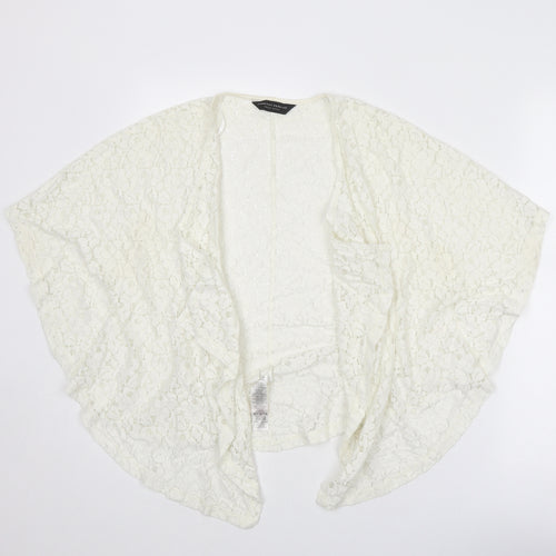 Dorothy Perkins Womens Ivory Cotton Kimono Blouse Size M V-Neck