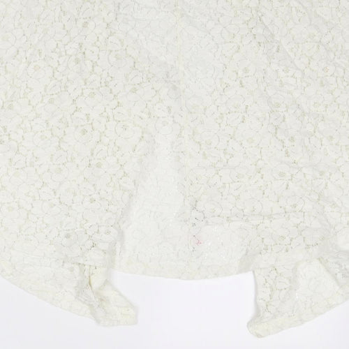 Dorothy Perkins Womens Ivory Cotton Kimono Blouse Size M V-Neck