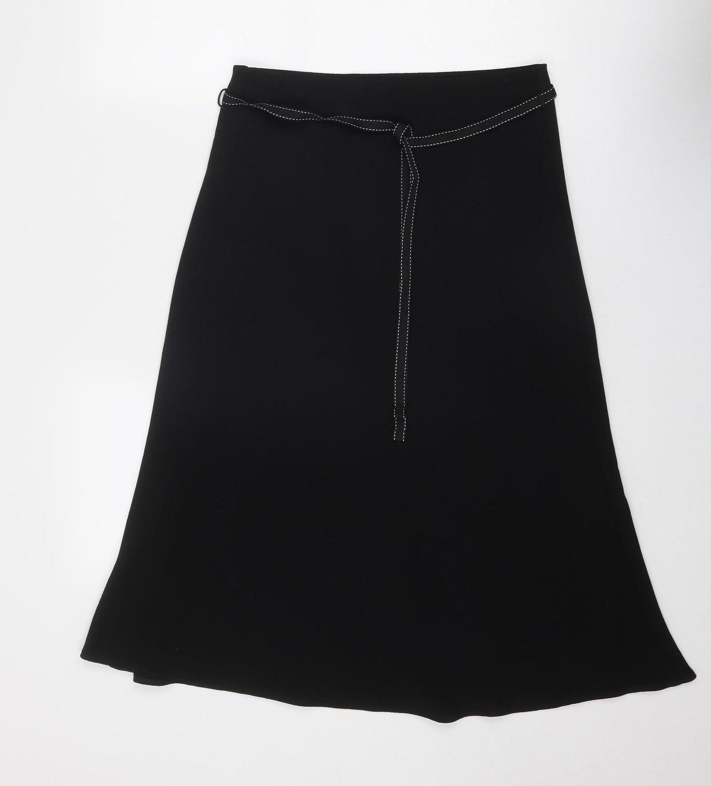 Marks and Spencer Womens Black Polyester Swing Skirt Size 10
