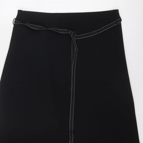 Marks and Spencer Womens Black Polyester Swing Skirt Size 10