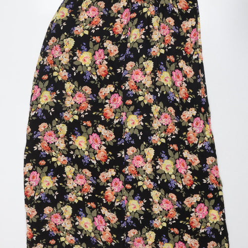 New Look Womens Multicoloured Floral Viscose Peasant Skirt Size 14 Zip