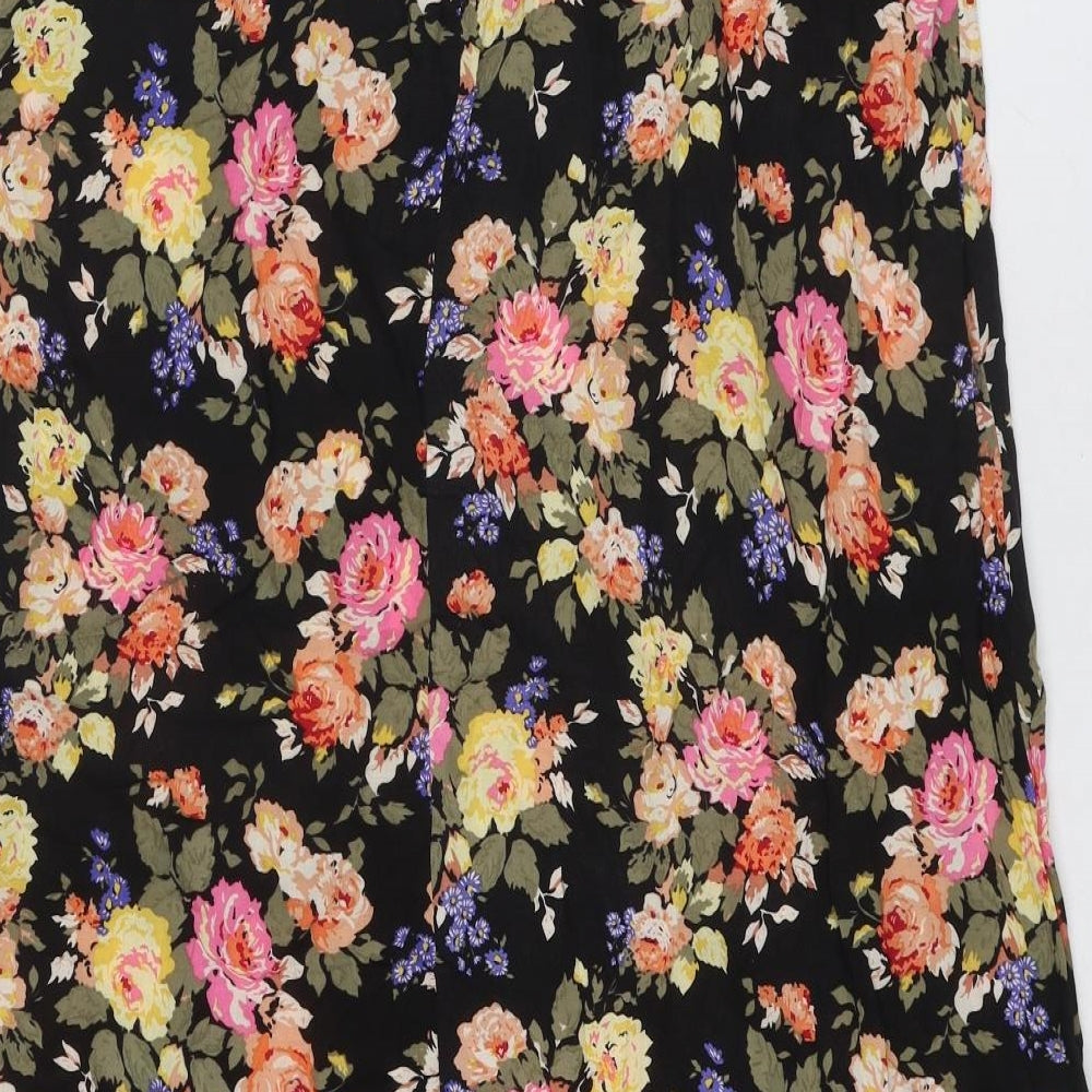 New Look Womens Multicoloured Floral Viscose Peasant Skirt Size 14 Zip