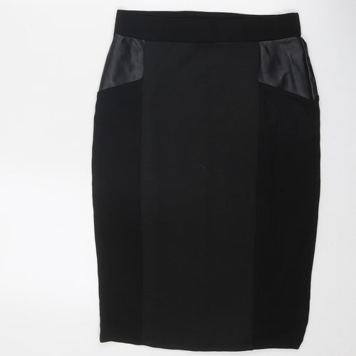 Dorothy Perkins Womens Black Polyester A-Line Skirt Size 10