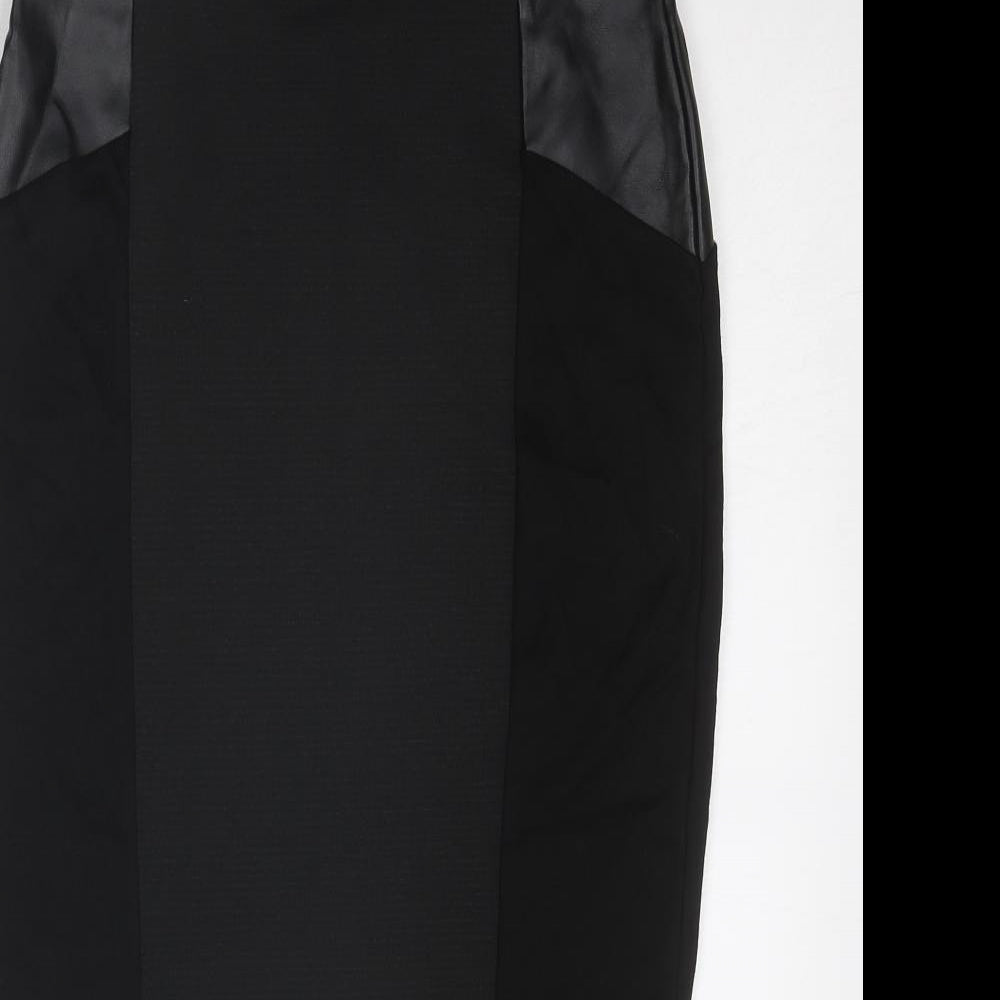 Dorothy Perkins Womens Black Polyester A-Line Skirt Size 10