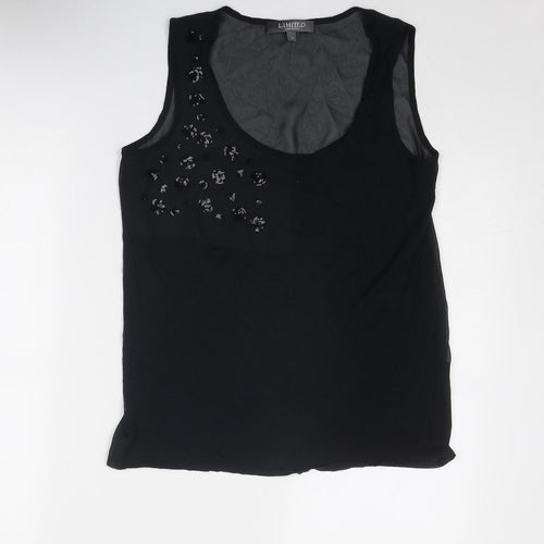 Limited Collection Womens Black Polyester Basic Tank Size 10 Round Neck
